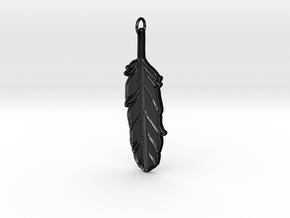 Feather in Matte Black Steel: Large
