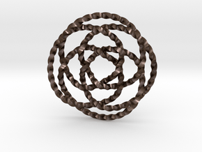 Rose knot 4/5 (Twisted square) in Polished Bronze Steel: Extra Small