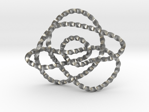 Ochiai unknot (Twisted square) in Natural Silver: Extra Small