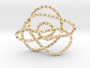 Ochiai unknot (Twisted square) in 14K Yellow Gold: Extra Small