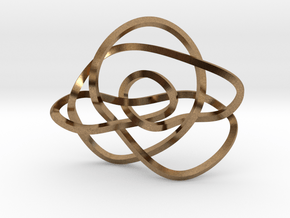 Ochiai unknot (Square) in Natural Brass: Extra Small