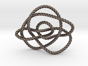 Ochiai unknot (Rope) in Polished Bronzed Silver Steel: Extra Small