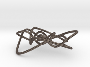 Ochiai unknot (Rope with detail) in Polished Bronzed Silver Steel: Small