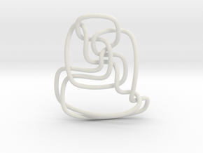 Thistlethwaite unknot (Circle) in White Natural Versatile Plastic: Extra Small