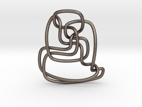 Thistlethwaite unknot (Circle) in Polished Bronzed Silver Steel: Extra Small