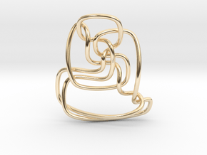Thistlethwaite unknot (Circle) in 14k Gold Plated Brass: Extra Small