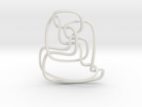 Thistlethwaite unknot (Square) in White Natural Versatile Plastic: Extra Small