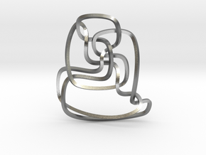 Thistlethwaite unknot (Square) in Natural Silver: Extra Small