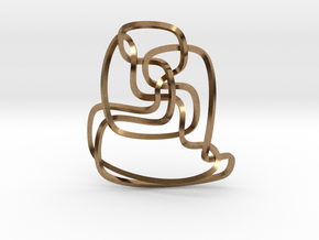 Thistlethwaite unknot (Square) in Natural Brass: Extra Small