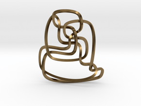Thistlethwaite unknot (Square) in Natural Bronze: Extra Small
