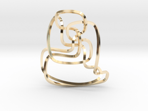 Thistlethwaite unknot (Square) in 14k Gold Plated Brass: Extra Small