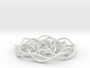 Rose knot 7/5 (Square) in White Natural Versatile Plastic: Large