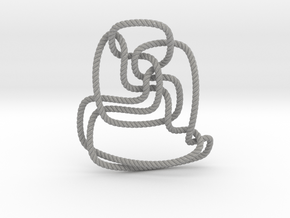 Thistlethwaite unknot (Rope with detail) in Aluminum: Extra Small