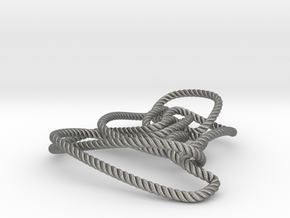 Thistlethwaite unknot (Rope with detail) in Natural Silver: Medium