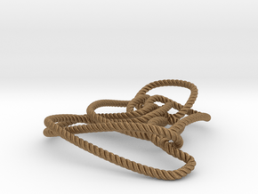 Thistlethwaite unknot (Rope with detail) in Natural Brass: Medium