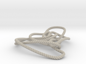 Thistlethwaite unknot (Rope with detail) in Natural Sandstone: Medium