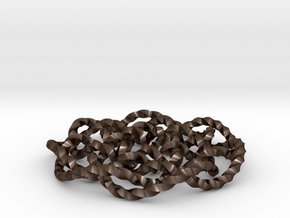 Rose knot 7/5 (Twisted square) in Polished Bronze Steel: Extra Small