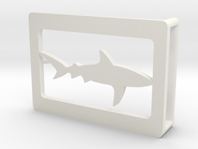 Belt Buckle - Shark - M1FE in White Natural Versatile Plastic