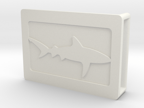 Belt Buckle - Shark - M1FF in White Natural Versatile Plastic