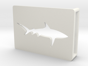 Belt Buckle - Shark - M1SE in White Natural Versatile Plastic
