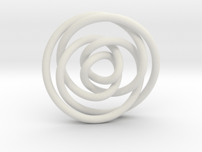 Rose knot 2/5 (Circle) in White Natural Versatile Plastic: Extra Small