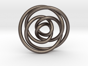 Rose knot 2/5 (Circle) in Polished Bronzed Silver Steel: Extra Small