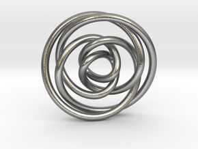 Rose knot 2/5 (Circle) in Natural Silver: Extra Small