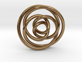 Rose knot 2/5 (Circle) in Natural Brass: Extra Small
