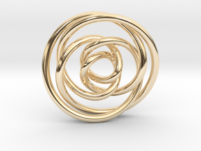 Rose knot 2/5 (Circle) in 14k Gold Plated Brass: Extra Small