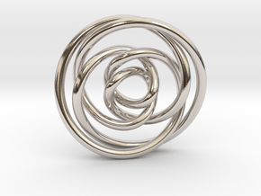 Rose knot 2/5 (Circle) in Rhodium Plated Brass: Extra Small