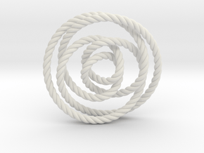 Rose knot 2/5 (Rope) in White Natural Versatile Plastic: Extra Small
