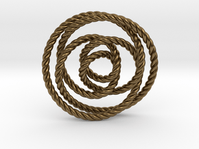 Rose knot 2/5 (Rope) in Natural Bronze: Extra Small