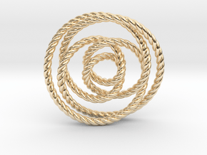 Rose knot 2/5 (Rope) in 14K Yellow Gold: Extra Small