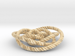 Rose knot 2/5 (Rope with detail) in 14k Gold Plated Brass: Medium