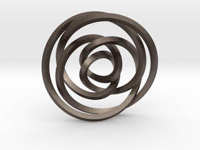 Rose knot 2/5 (Square) in Polished Bronzed Silver Steel: Extra Small