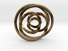 Rose knot 2/5 (Square) in Natural Bronze: Extra Small