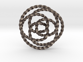 Rose knot 3/5 (Twisted square) in Polished Bronzed Silver Steel: Extra Small