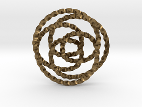 Rose knot 3/5 (Twisted square) in Natural Bronze: Extra Small