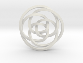 Rose knot 3/5 (Square) in White Natural Versatile Plastic: Extra Small