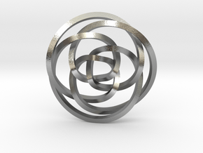 Rose knot 3/5 (Square) in Natural Silver: Extra Small