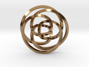 Rose knot 3/5 (Square) in Natural Brass: Extra Small
