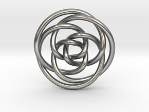 Rose knot 3/5 (Circle) in Natural Silver: Extra Small