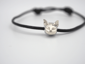 Cat Lover Friendship Bracelet Charm - Curious Cat in Polished Silver: Extra Small