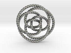 Rose knot 3/5 (Rope) in Natural Silver: Extra Small