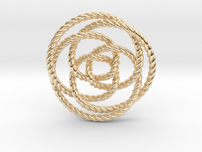 Rose knot 3/5 (Rope) in 14K Yellow Gold: Extra Small