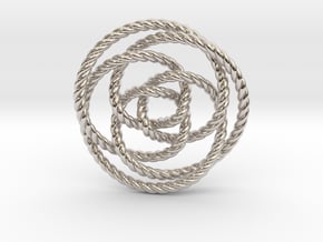 Rose knot 3/5 (Rope) in Platinum: Extra Small
