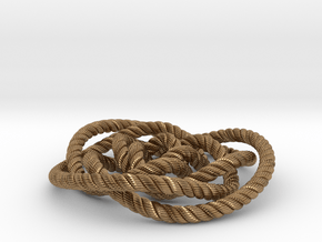 Rose knot 3/5 (Rope with detail) in Natural Brass: Medium