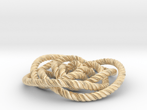 Rose knot 3/5 (Rope with detail) in 14k Gold Plated Brass: Medium