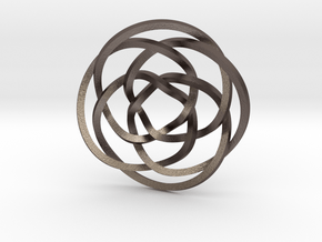 Rose knot 4/5 (Square) in Polished Bronzed Silver Steel: Extra Small