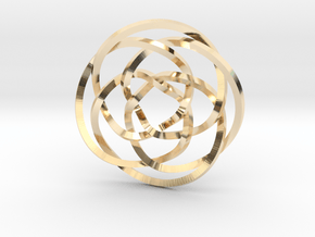 Rose knot 4/5 (Square) in 14K Yellow Gold: Extra Small